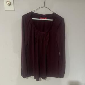 Elle burgundy long sleeve top